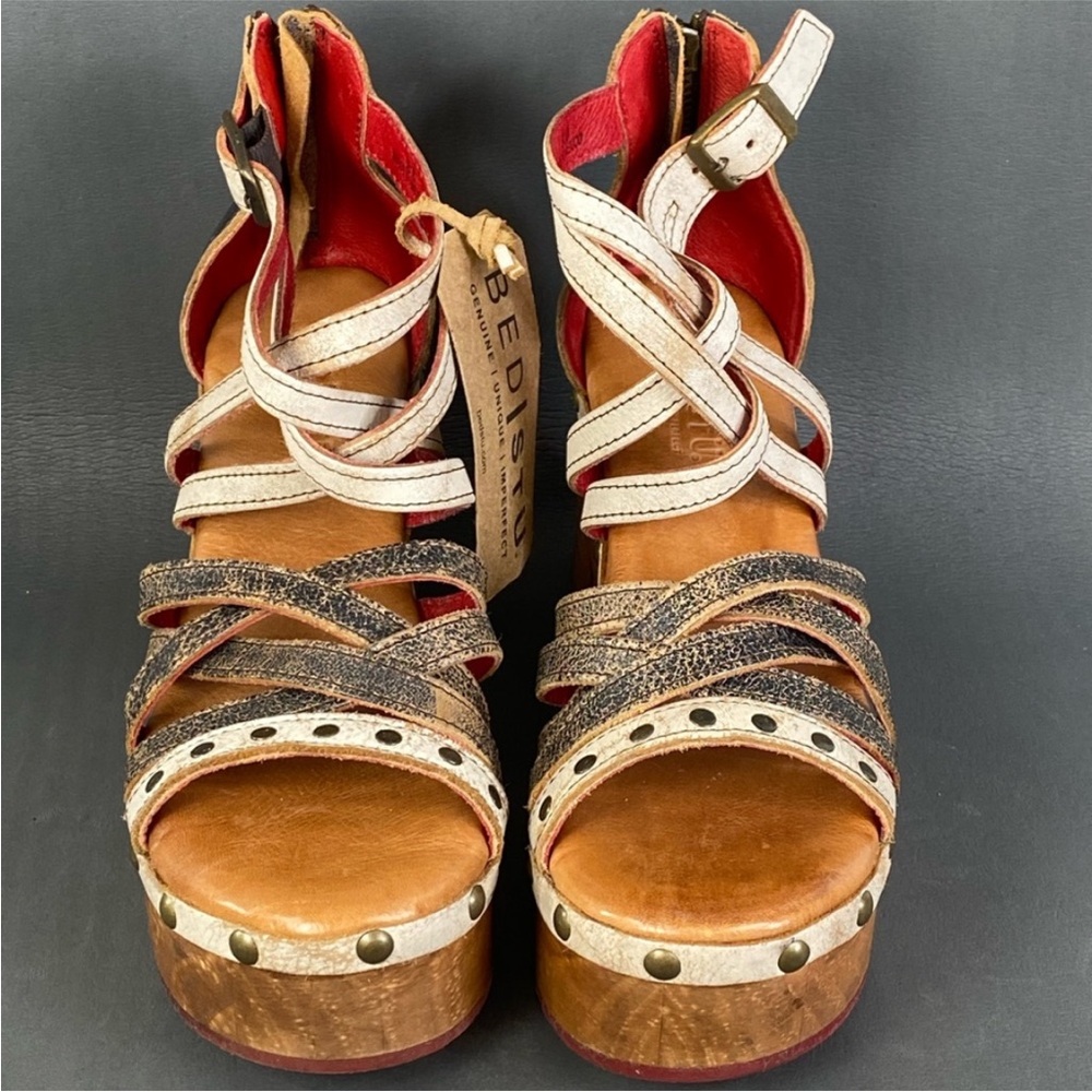 Bed Stu Antonelli Nectar Lux Leather Platform Sandals EUC Size 9 - Picture 9 of 11